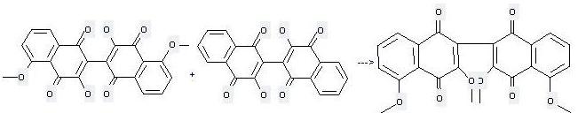 [2,2'-Binaphthalene]-1,1',4,4'-tetrone,3,3'-dihydroxy- can be used to produce 3,5,3',5'-tetramethoxy-[2,2']binaphthalenyl-1,4,1',4'-tetraone