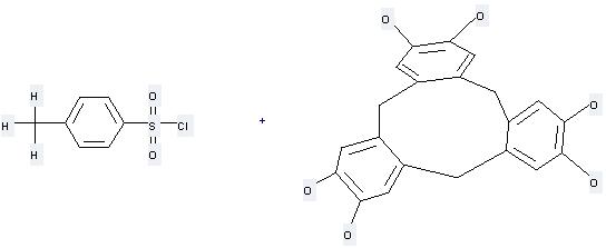 5H-Tribenzo[a,d,g]cyclononene-2,3,7,8,12,13-hexol,10,15-dihydro- can be used to produce 2,3,7,8,12,13-hexatosyloxy-10,15-dihydro-5H-tribenzo[a,d,g]cyclononene