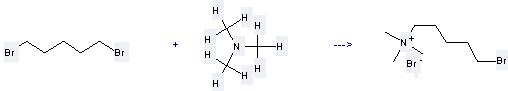 1-Pentanaminium,5-bromo-N,N,N-trimethyl-, bromide (1:1) can be prepared by 1,5-dibromo-pentane and trimethylamine at the ambient temperature