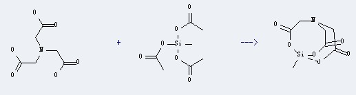 Methyltriacetoxysilane can be prepared by azanetriyl-tris-acetic acid and triacetoxy-methyl-silane at the temperature of 90 - 100°C